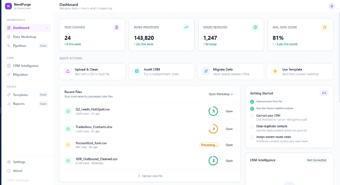 NerdPurge product screenshot